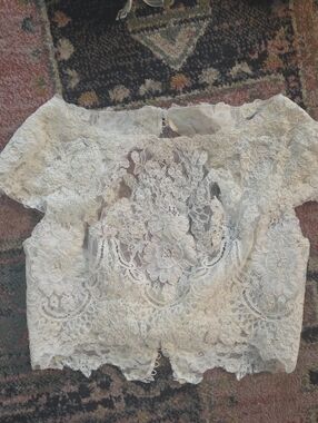 Moonlight Bridal Ivory Lace Short-Sleeve Bridal Top